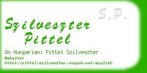 szilveszter pittel business card